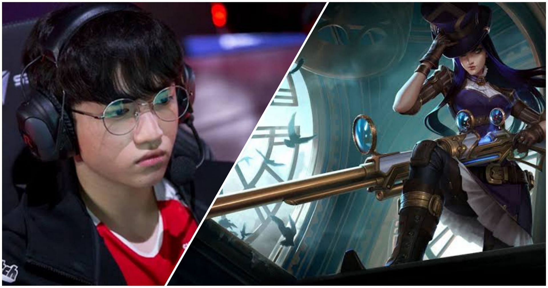 T1 Keria is the first ever support player to pick an off-meta Caitlyn in LCK (Images via Riot Games) 