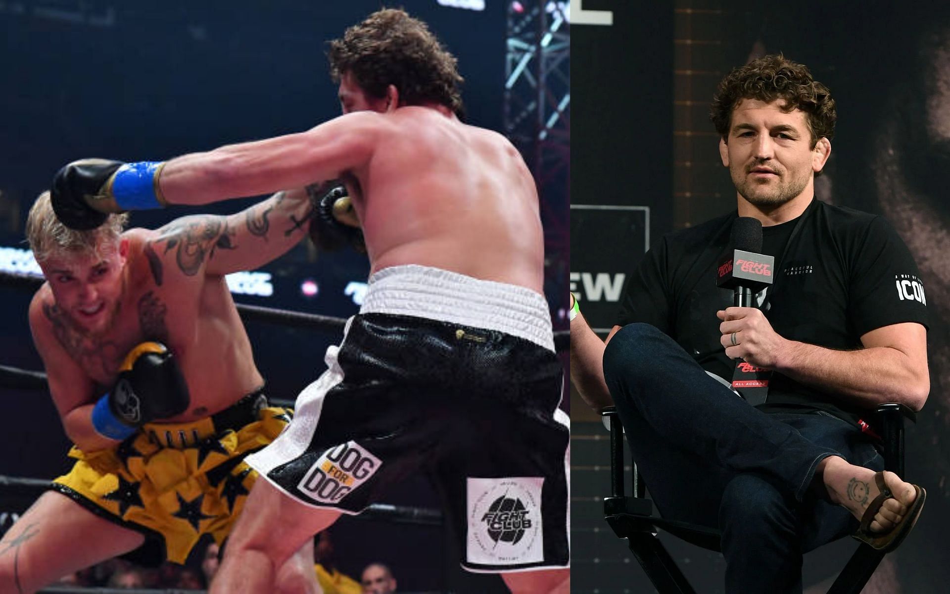 Ben Askren vs. Jake Paul (left) and Ben Askren (right)