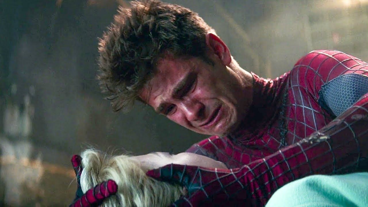 Emma Stone as Gwen Stacy in her final moments brings a powerful and emotional performance to the iconic death of the character (Image via Sony)