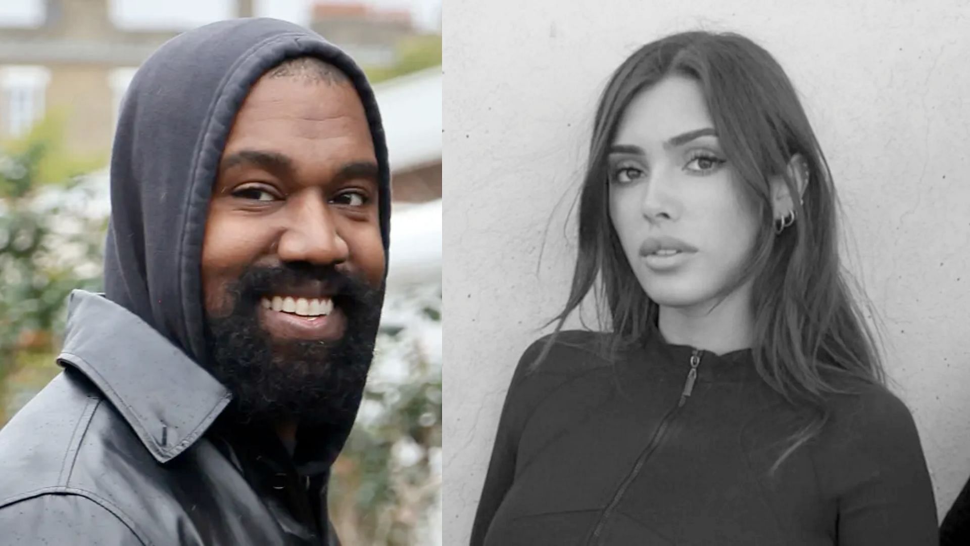 Kanye West is reportedly married to Yeezy designer Bianca Censori (Image via LinkedIn and Getty/Neil Mockford)