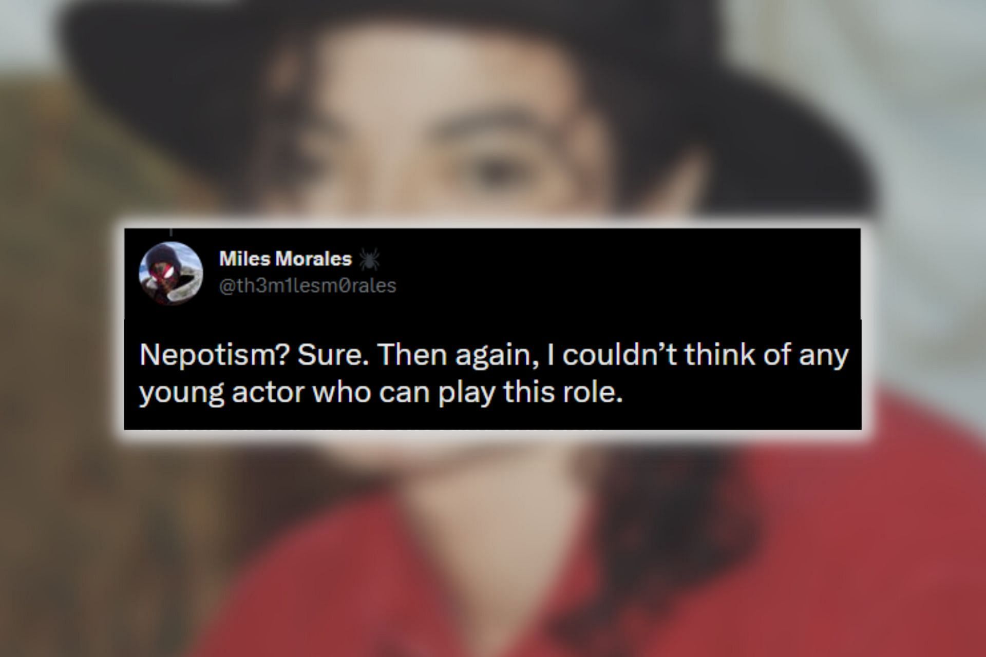 A fan&#039;s reaction to Jaafar Jackson being cast as his uncle in a biopic (Image via Twitter)