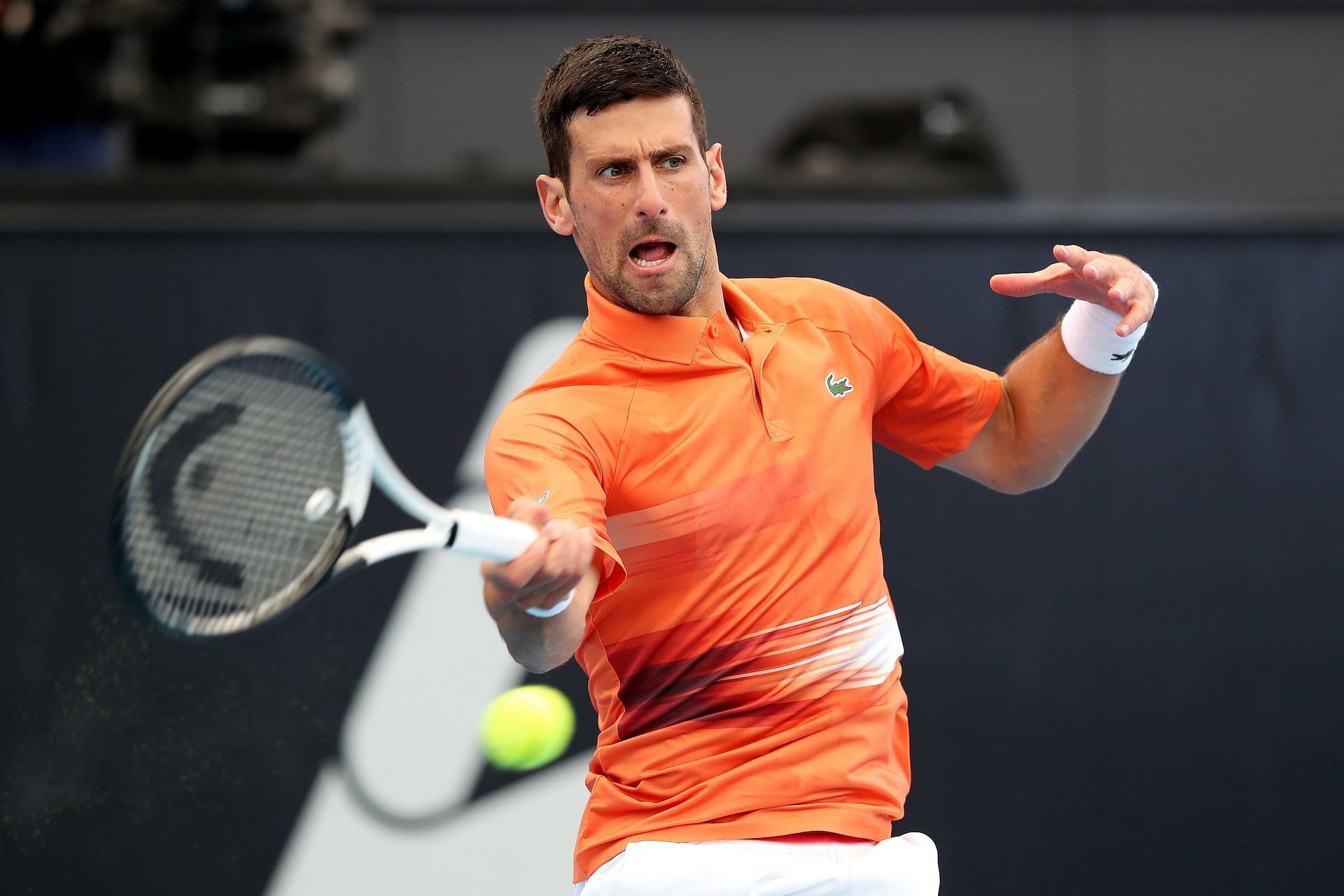 Novak Djokovic in action at the 2023 Adelaide International 1