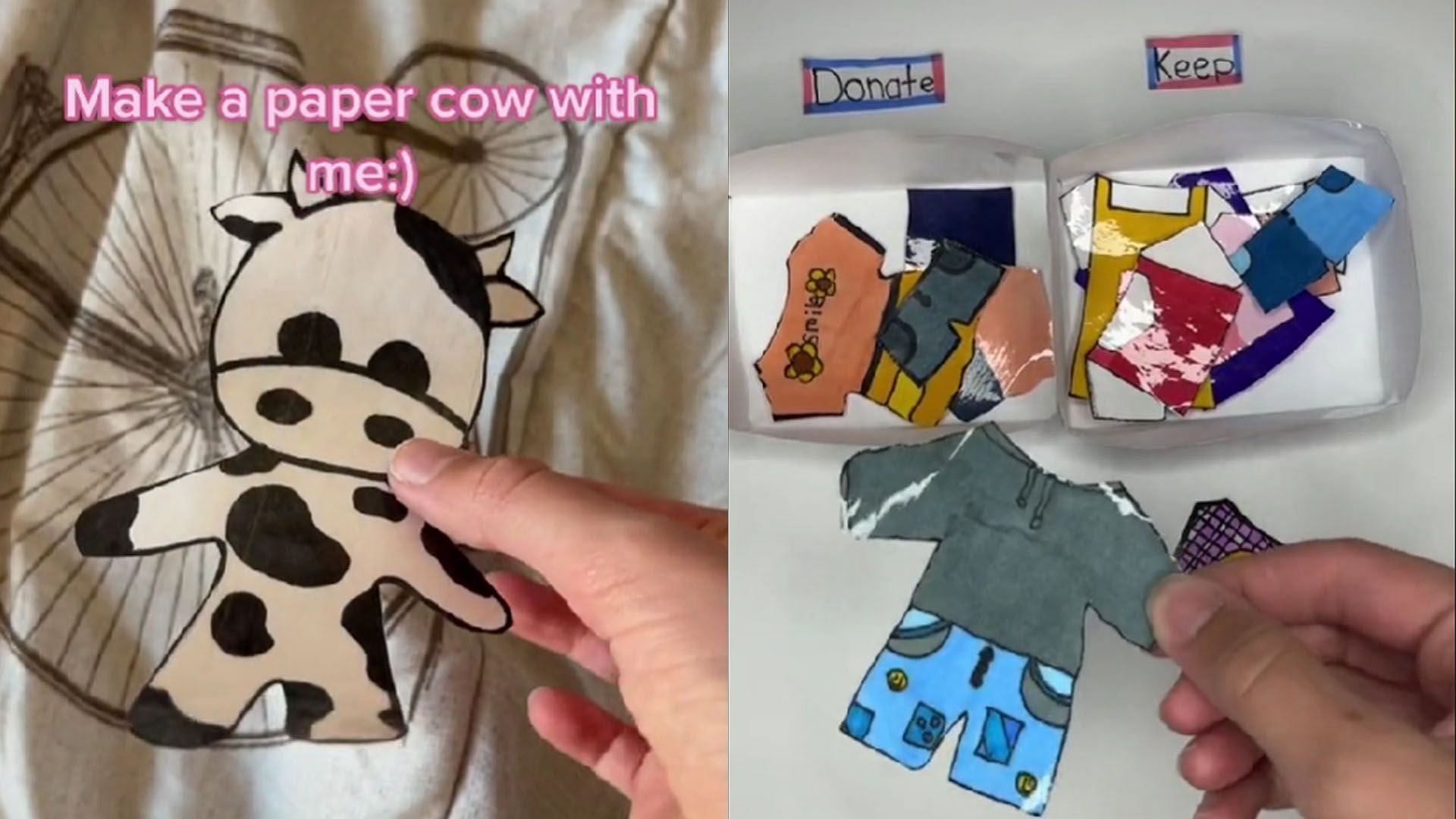 Paper Cow trend has taken over TikTok (Image via TikTok/@paper_.animalz)