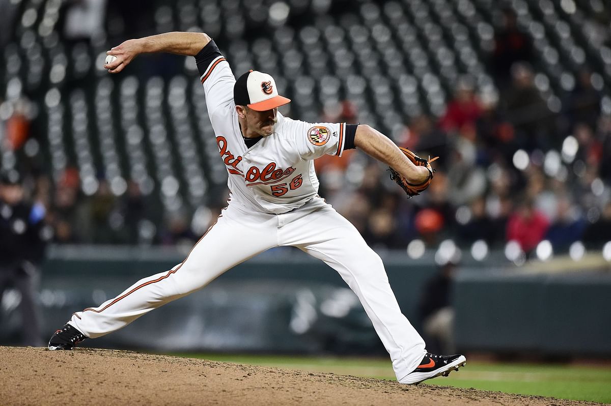 Fans congratulate sidearming relief pitcher Darren O'Day upon his ...