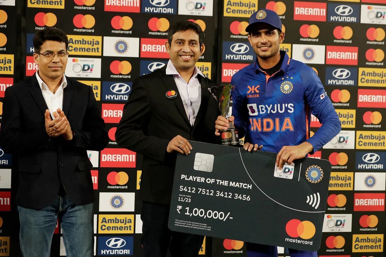 Shubman Gill was deservedly chosen as the Player of the Match. [P/C: BCCI]