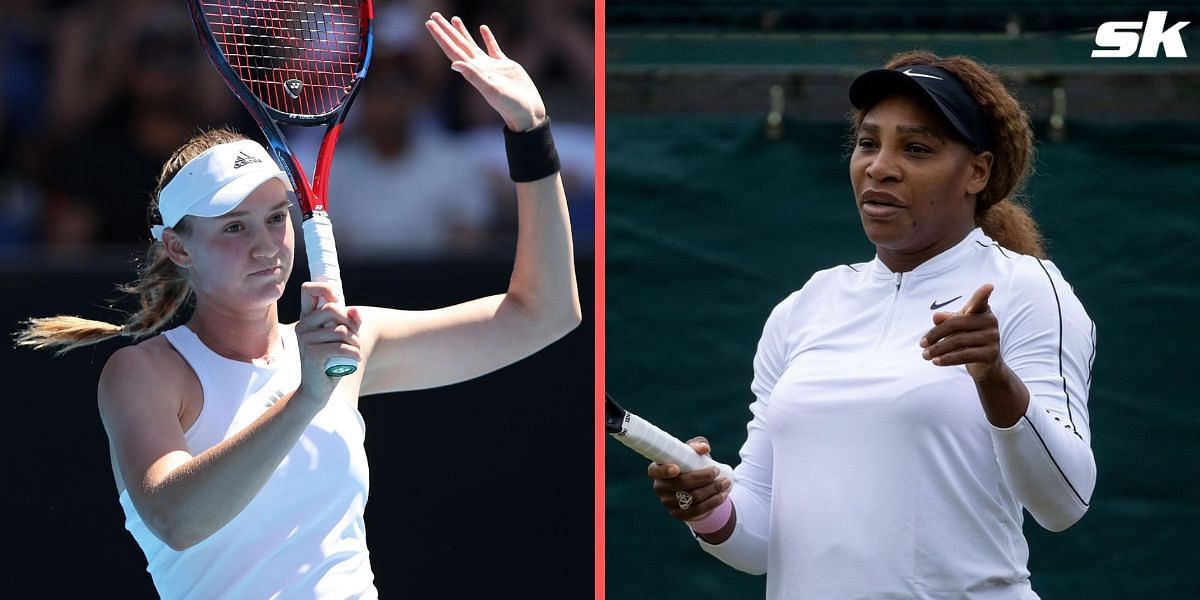Elena Rybakina (L) and Serena Williams