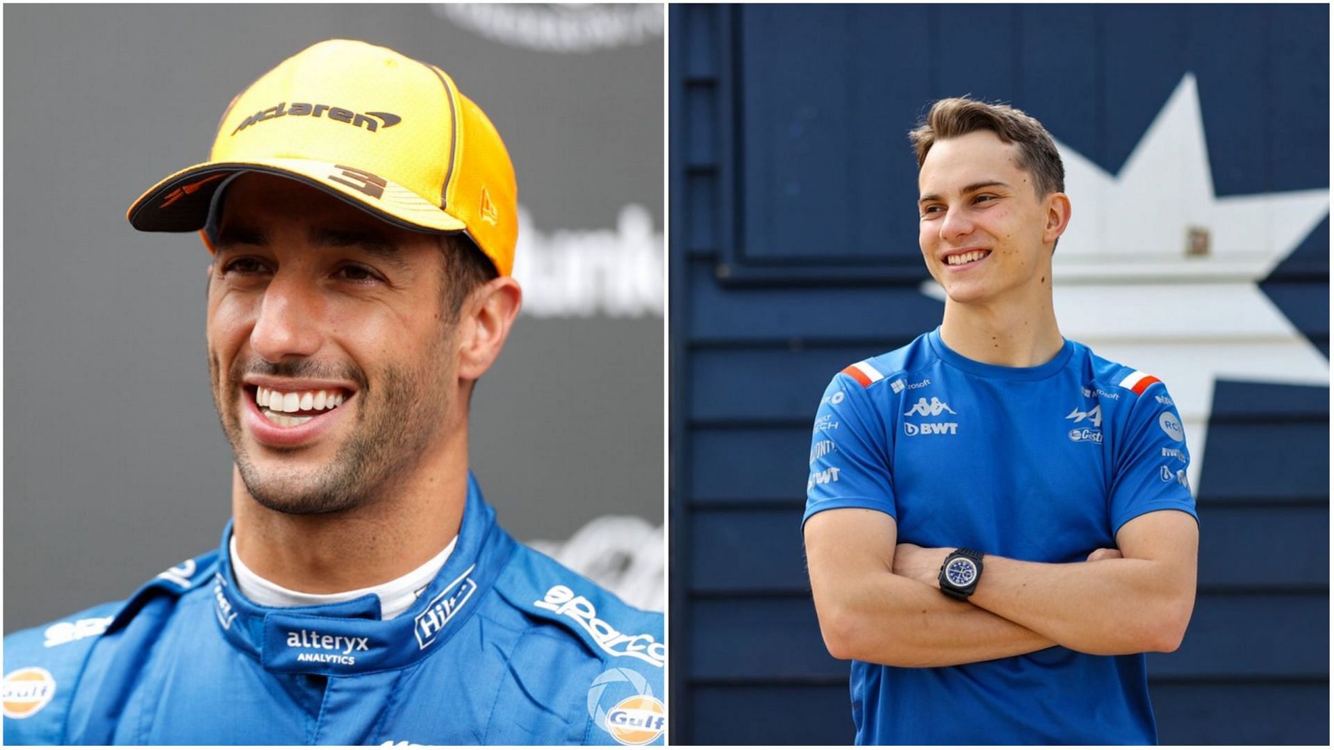 Daniel Ricciardo (L) has been replaced at McLaren F1 by Oscar Piastri (R)