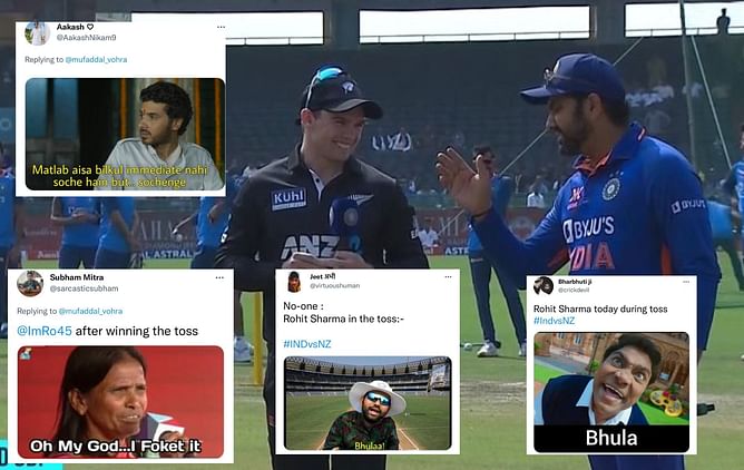 "Reminded me of myself during viva" - Fans react as Rohit Sharma forgets team's decision after winning toss in 2nd ODI vs New Zealand