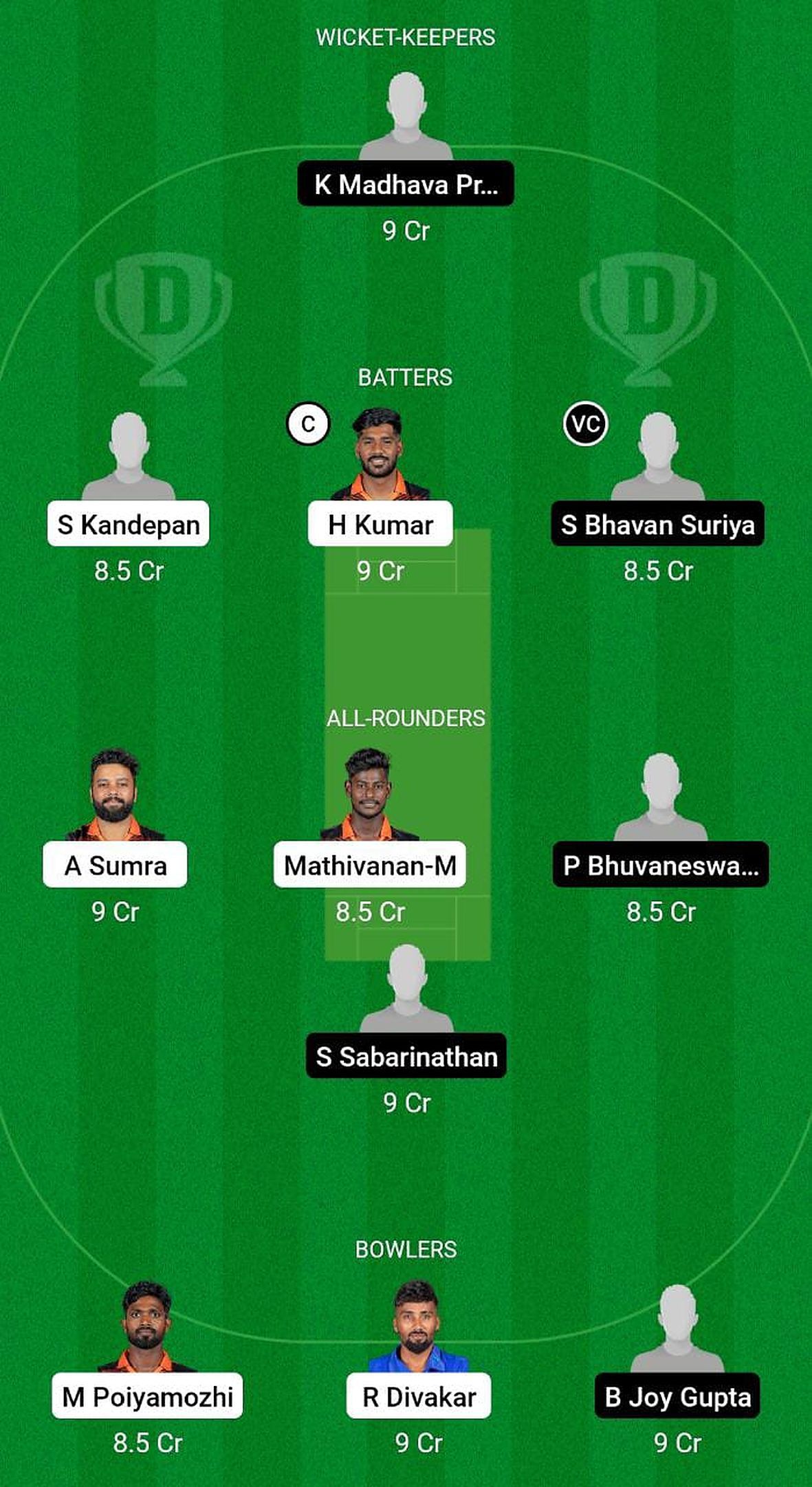 THR vs TRU Fantasy Suggestion Team 2