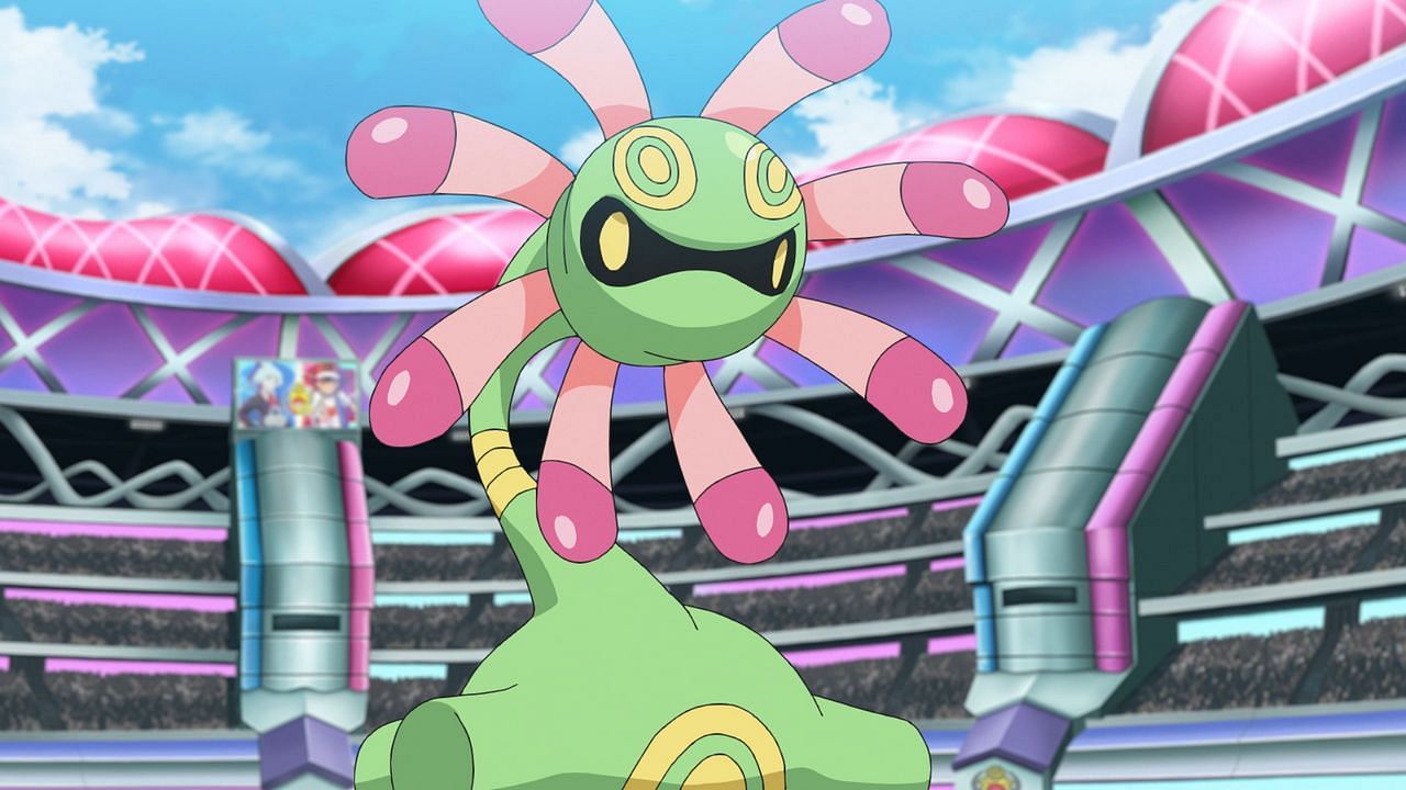 Cradily as it appears in the anime (Image via The Pokemon Company)