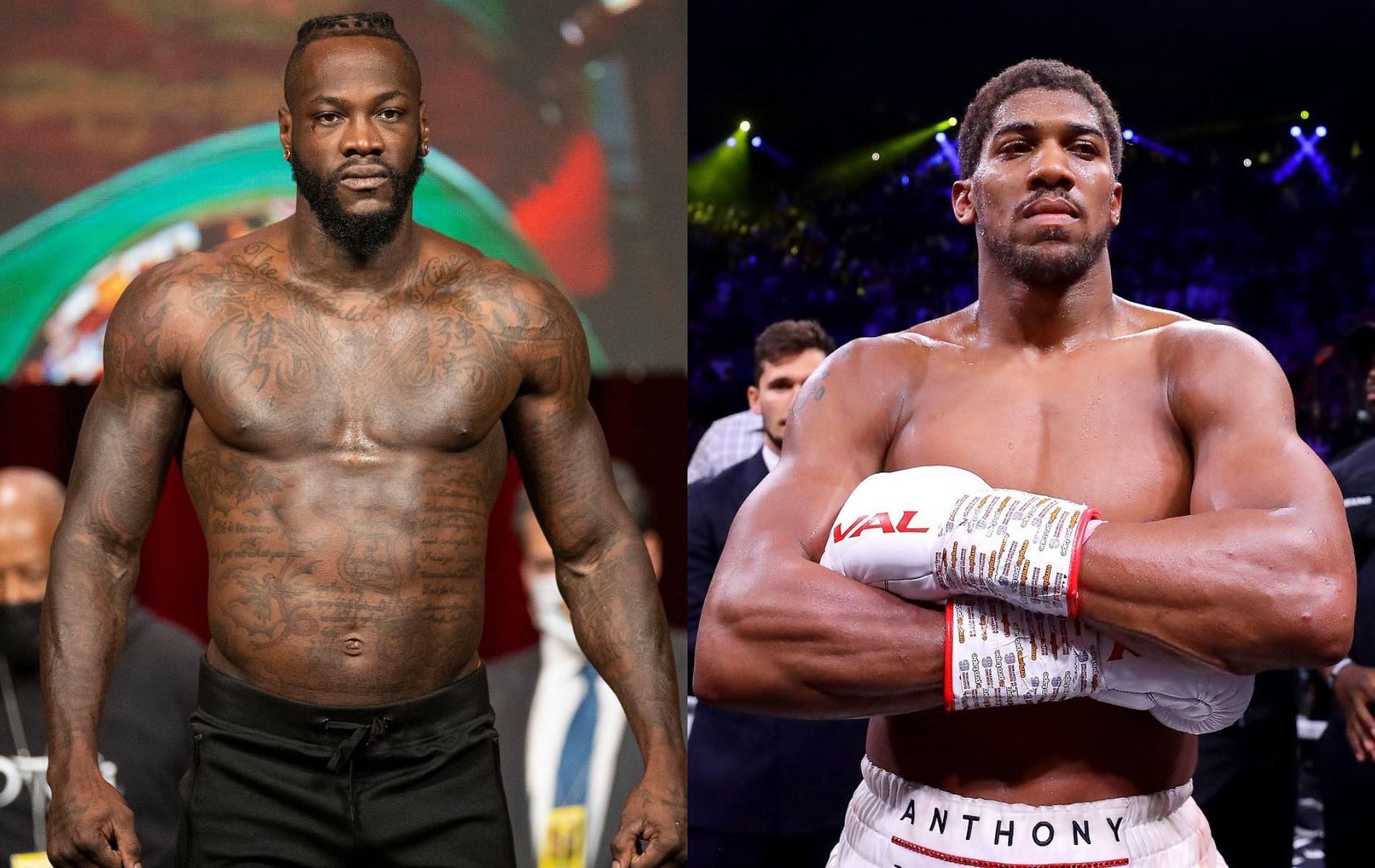 Deontay Wilder (left) and Anthony Joshua (right)