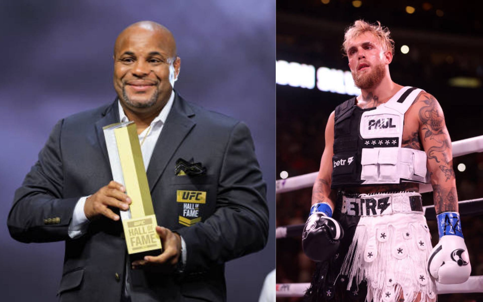 Daniel Cormier (left); Jake Paul (right)