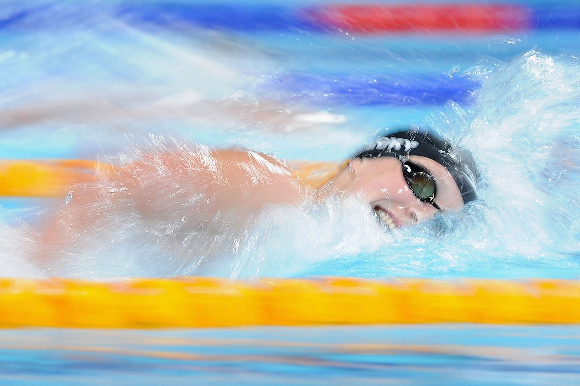 Katie Ledecky of the United States swims in the Women's 1500m Freestyle Final of the 2014 Pan Pacific Championships (Photo by Matt Roberts/Getty Images)