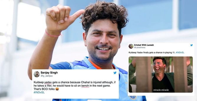 "Miracle, Miracle" - Fans react as Kuldeep Yadav returns to India's playing XI for 2nd ODI vs Sri Lanka