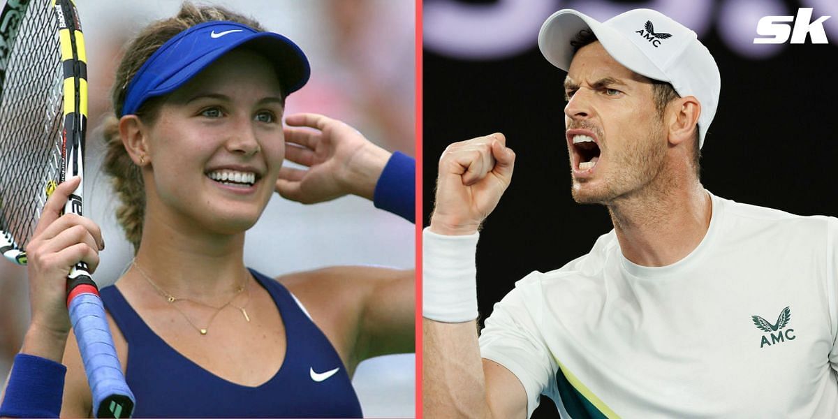 Eugenie Bouchard bows in respect to Andy Murray