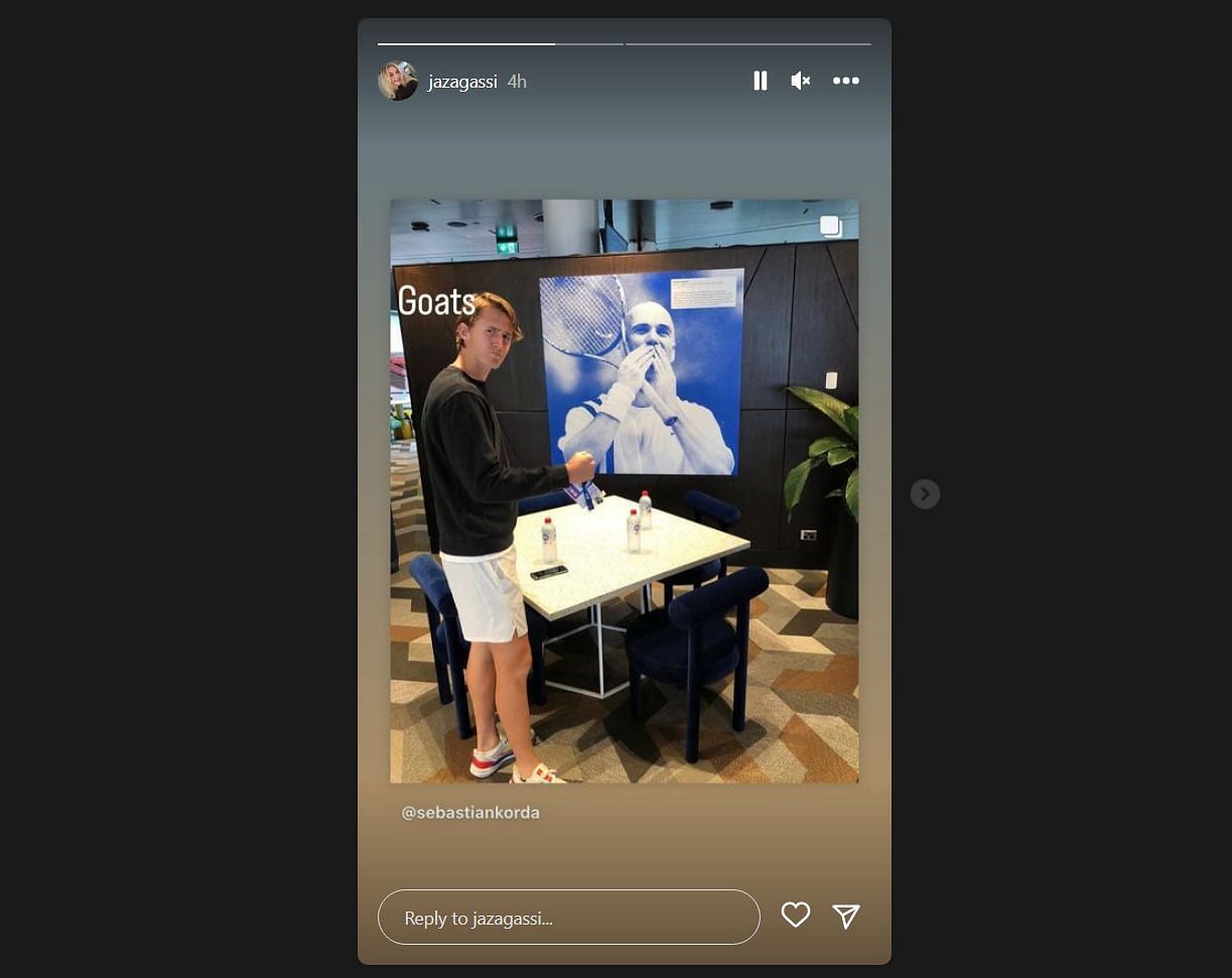 La hija de Andre Agassi muestra el «Volcado abierto de Australia» de su padre por Sebastian Korda.