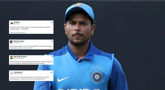 "Do they pick him to carry the water bottle?" - Fans react as Kuldeep Yadav benched for IND vs SL 1st ODI
