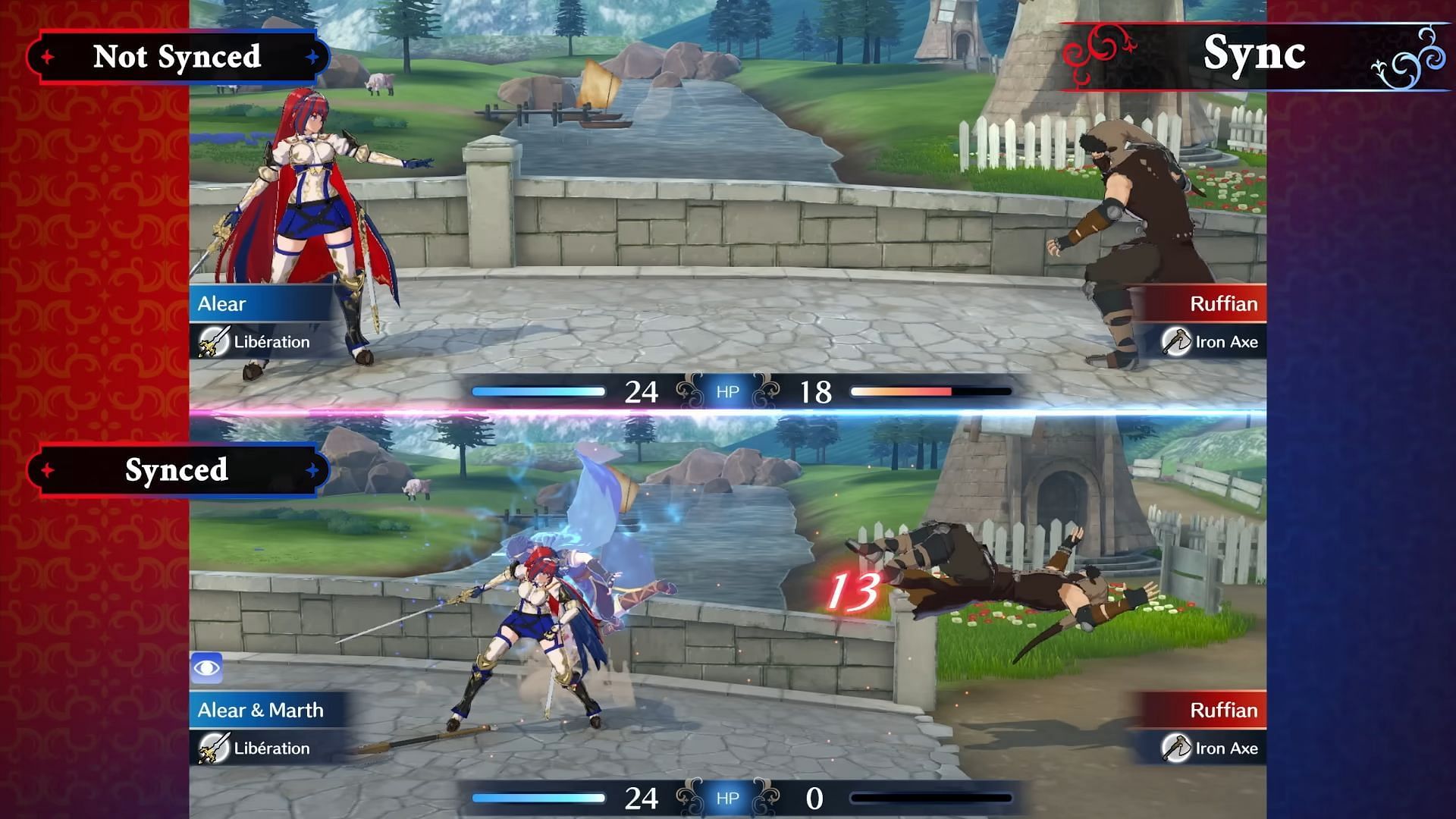 Syncing with heroes increases your damage output (Image via Nintendo)