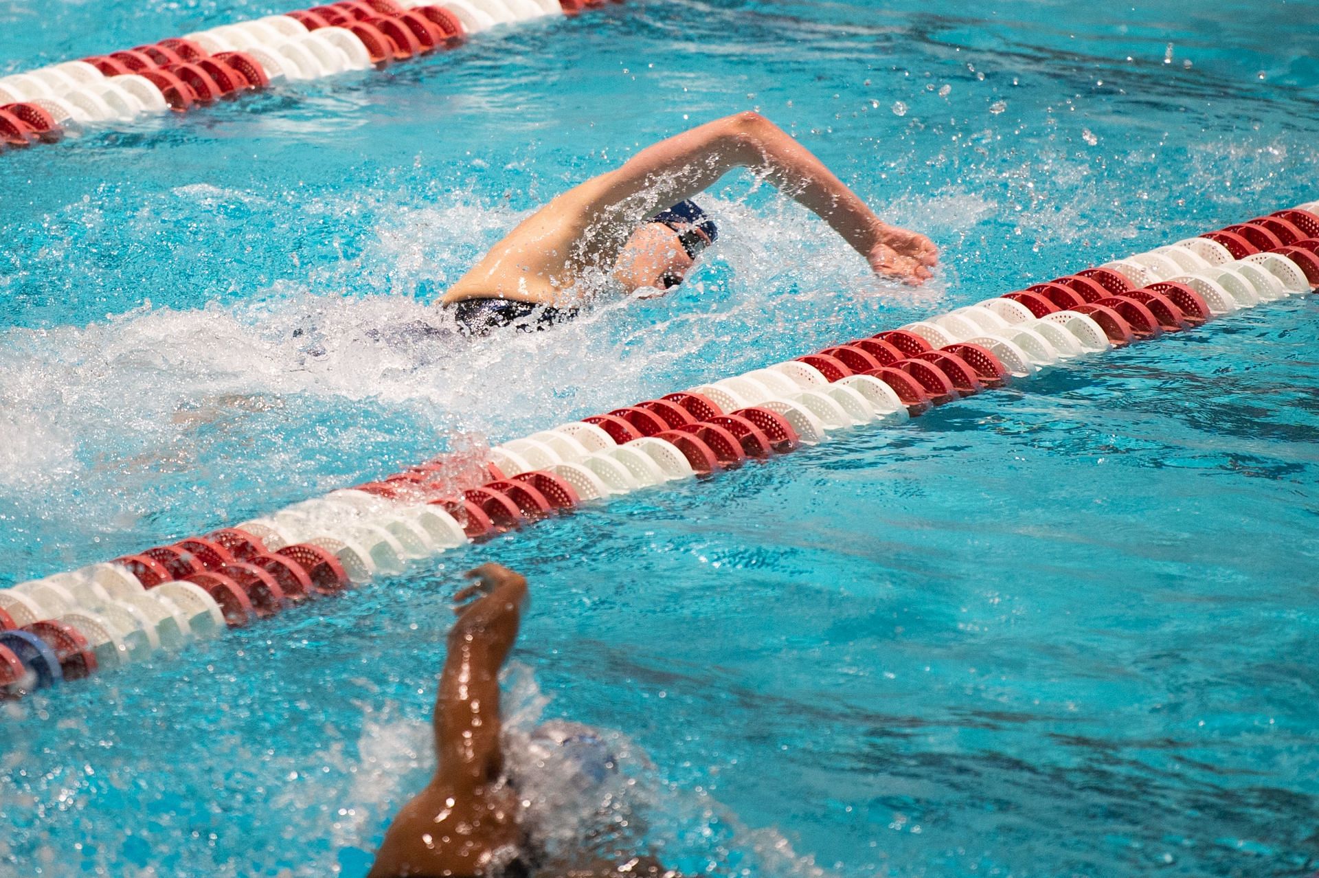 Lia Thomas competes in the 400-yard 2022 Ivy League Women&#039;s Swimming and Diving Championships.