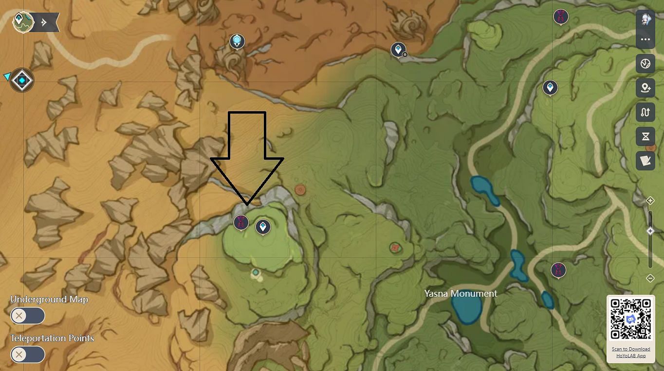 Location of the Time Trial Challenge (Image via HoYoverse)