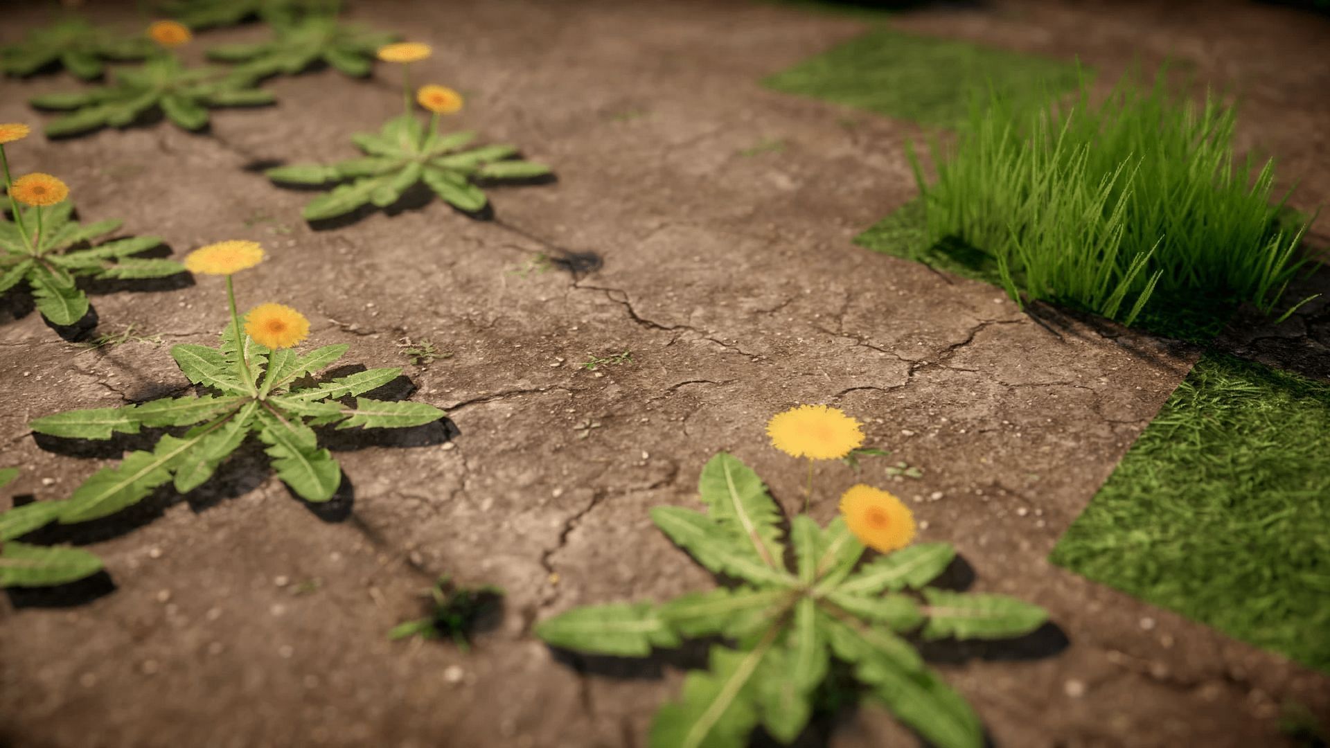 Dirt, grass, and flower textures in the Survival Friendly Texture Pack (Image via mcwithwes/Planet Minecraft)