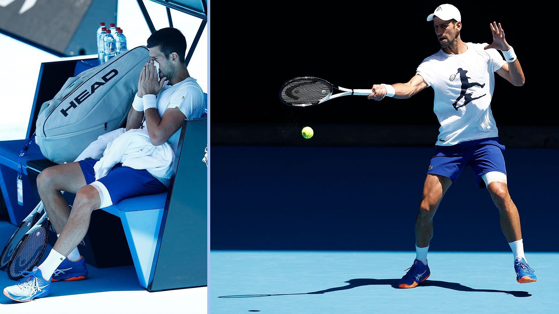 Novak Djokovic back in training ahead of Australian Open