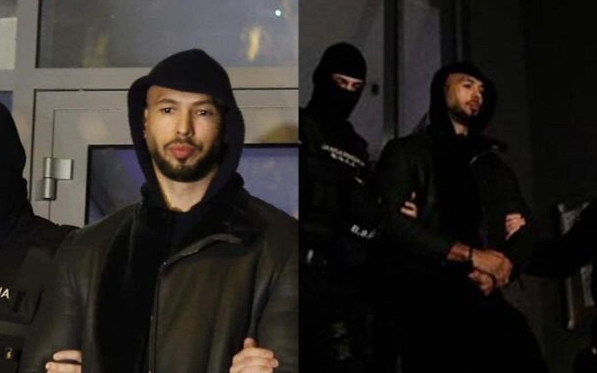 Andrew Tate arrested in Romania [Images courtesy of @bbcnews on Twitter]