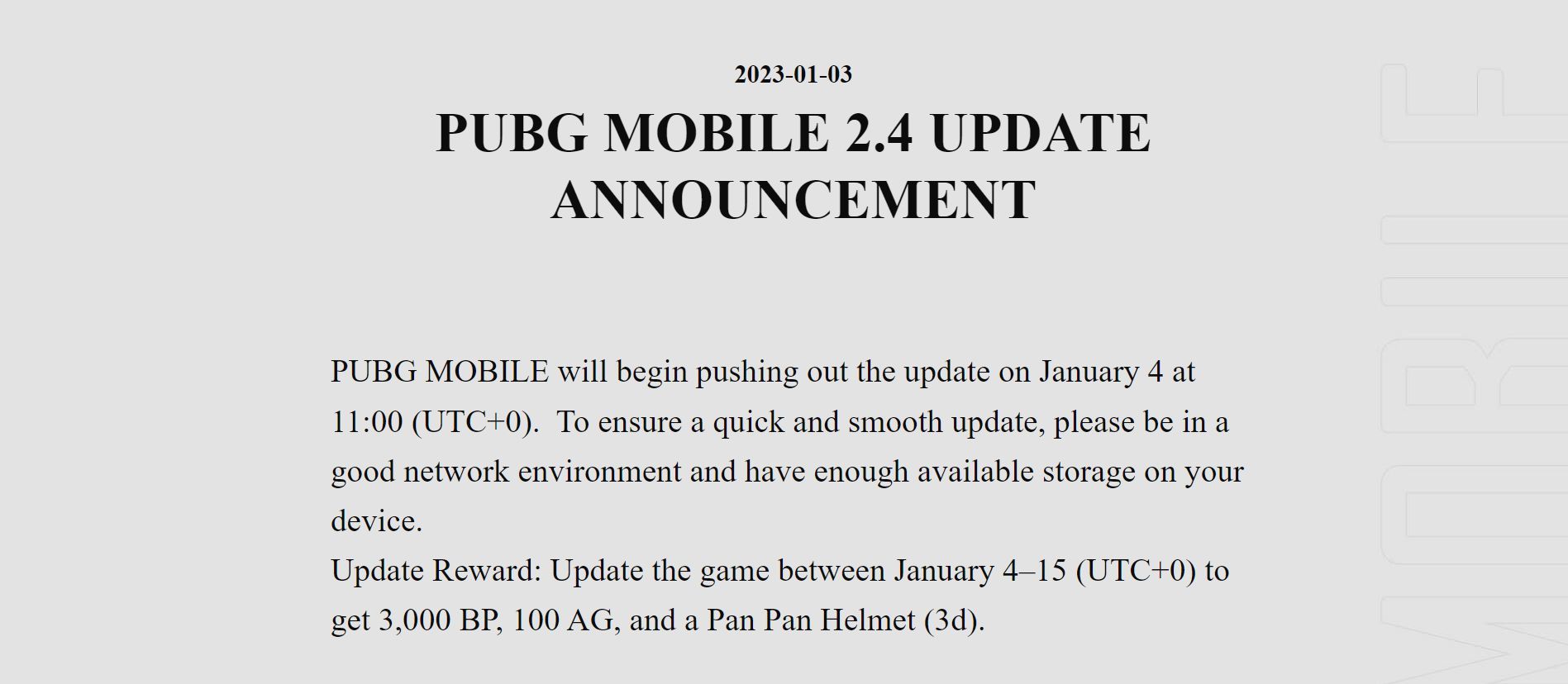 You will receive free rewards after downloading PUBG Mobile 2.4 update (Image via Krafton)