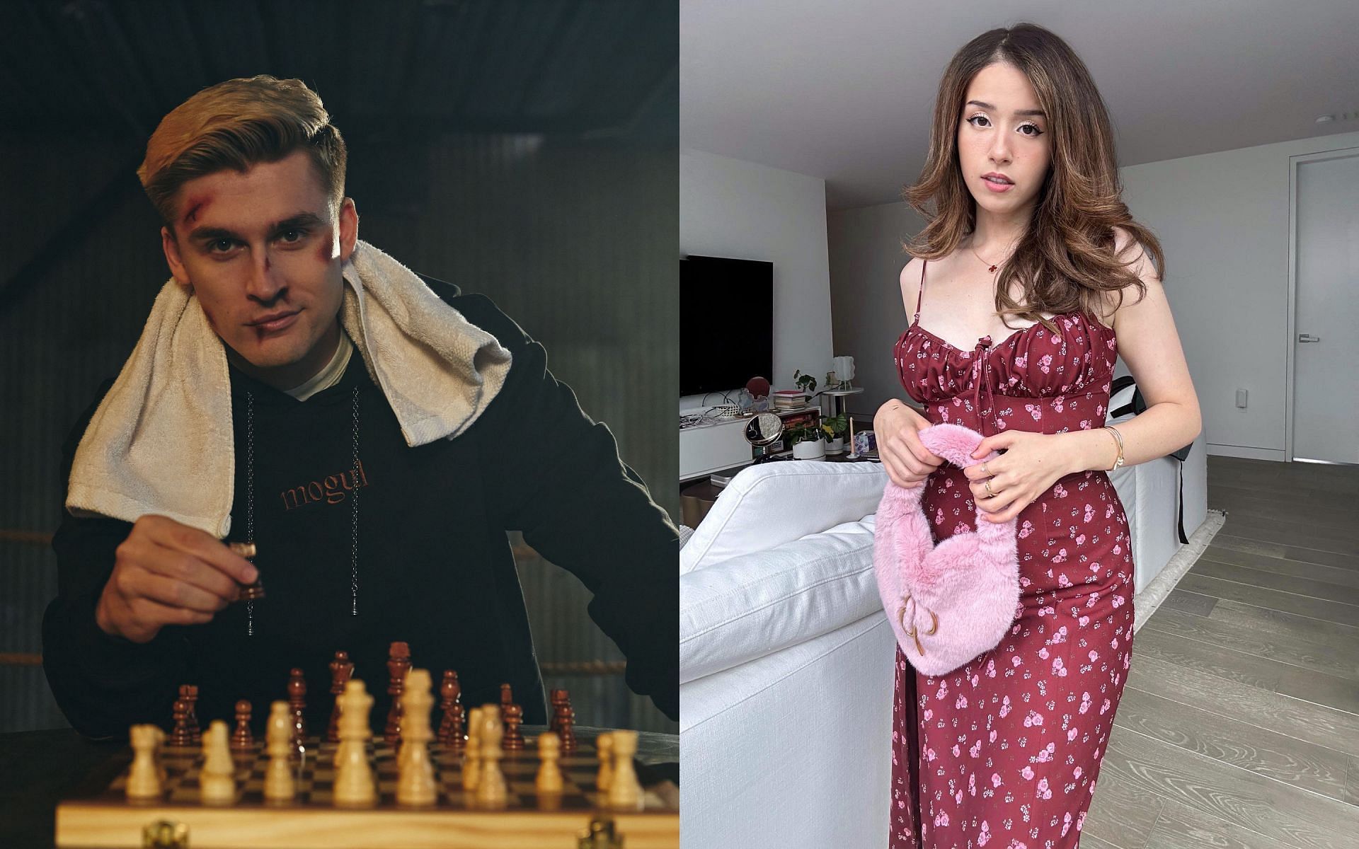 Pokimane talks about &quot;strategical&quot; ways of defeating Ludwig in a boxing match (Images via Ludwig and Pokimane/Twitter)