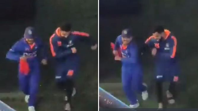 [Watch] Ishan Kishan & Virat Kohli show off their dance moves after India's win at Eden Gardens