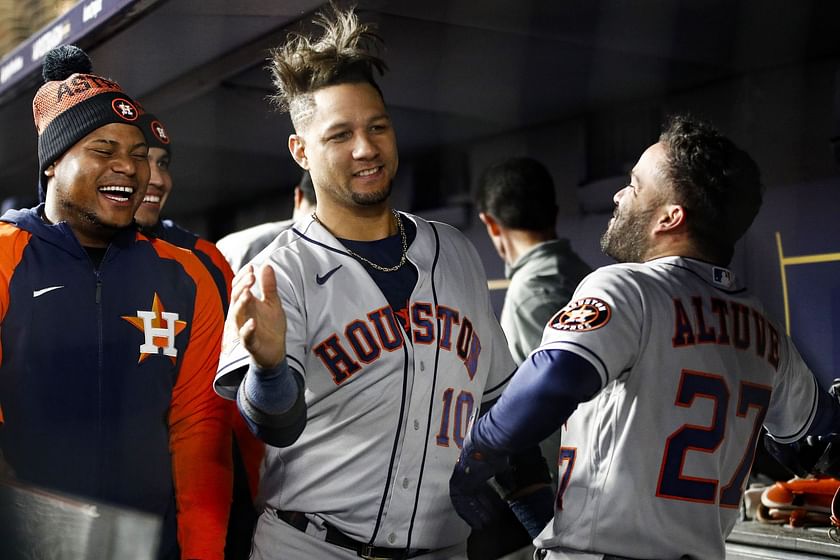 Yuli Gurriel and Jose Altuve tried on the Astros' new Gurriel