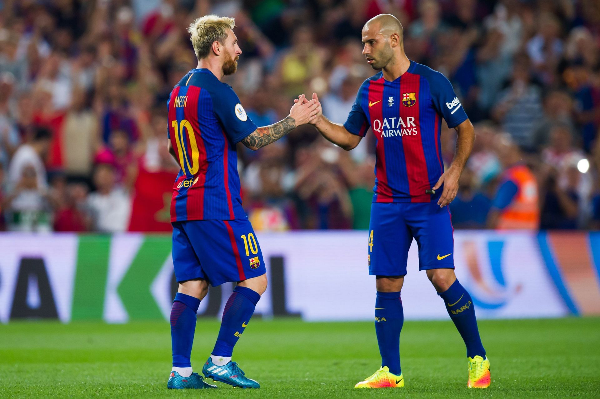 Javier Mascherano (right) played alongside Lionel Messi for club and country