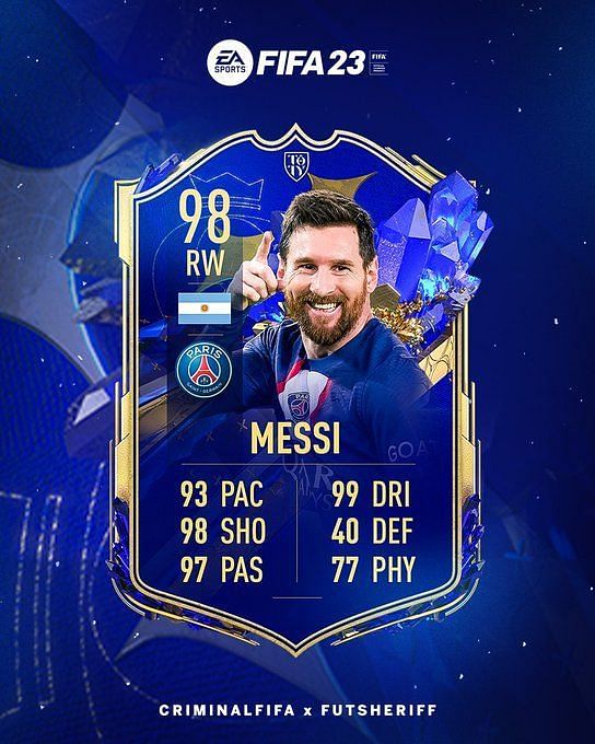FIFA 23 TOTY leak reportedly discloses official stats of Messi and ...