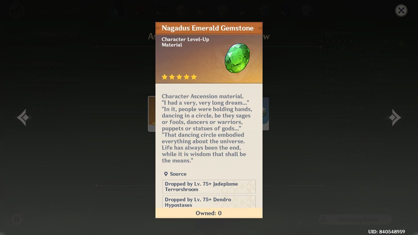 Nagudas Emerald Gemstone (Image via HoYoverse)