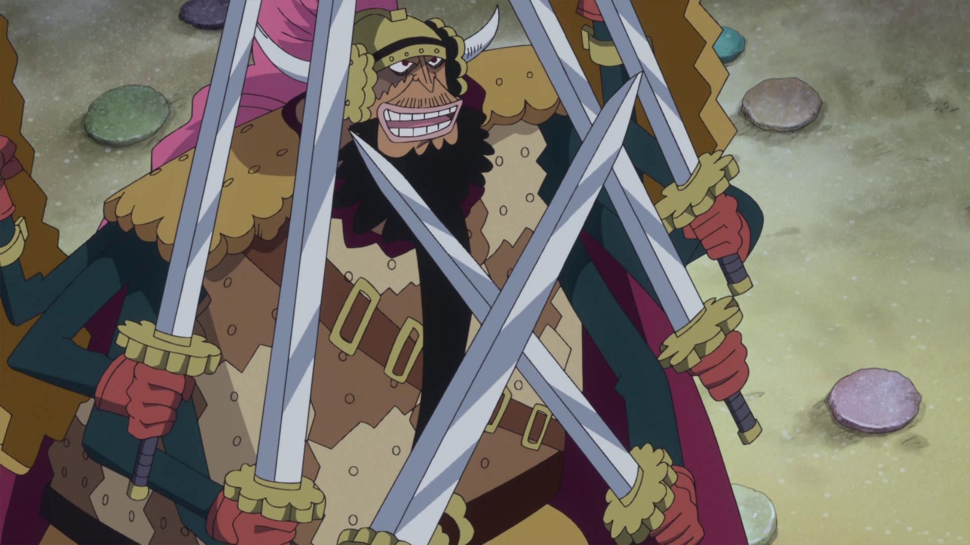 Cracker's Bis-Bis Fruit allows him to generate biscuit as powerful as a fighter (Image via Toei Animation, One Piece)