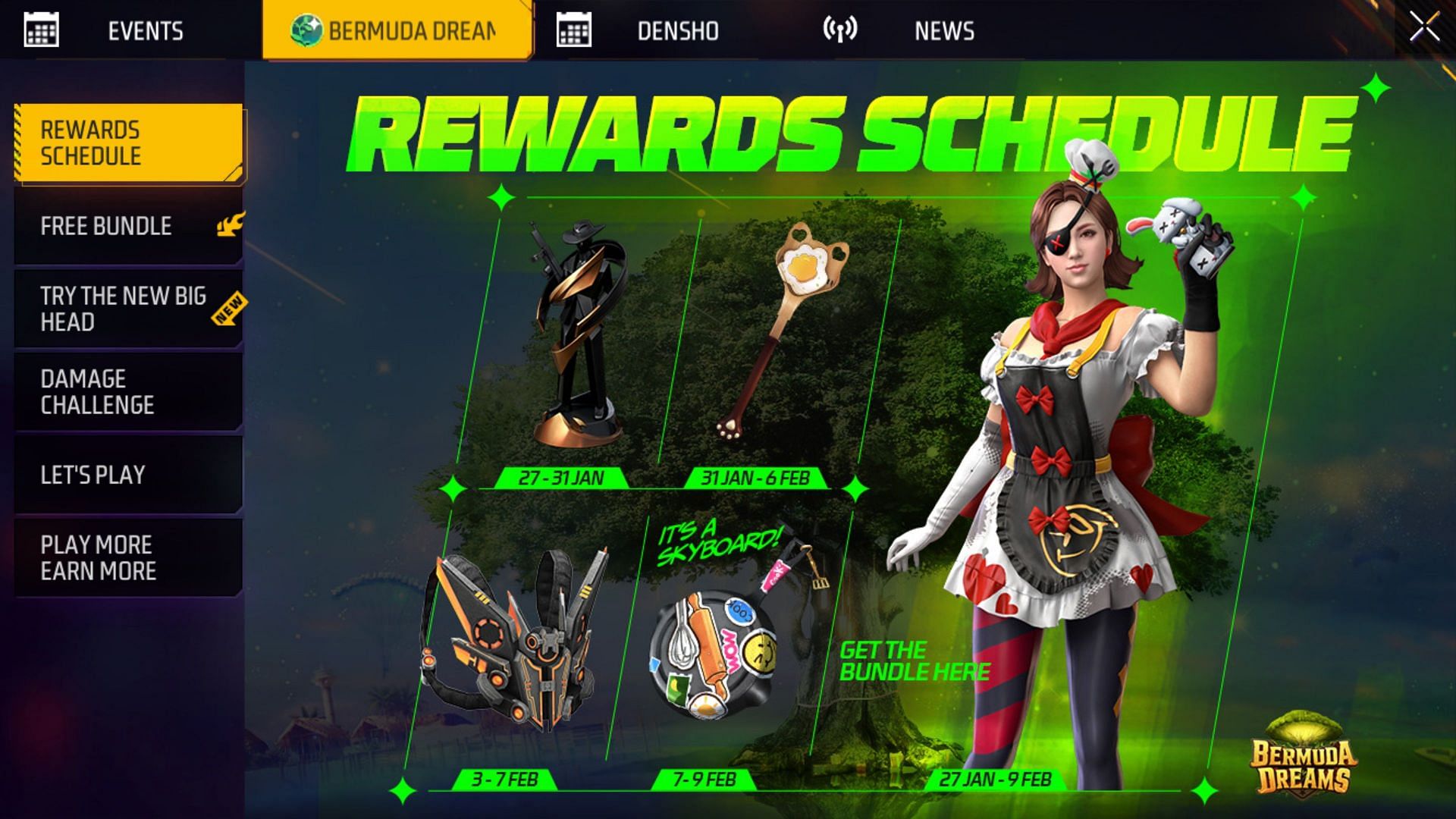 You will have to select the Try the New Big Head event (Image via Garena)