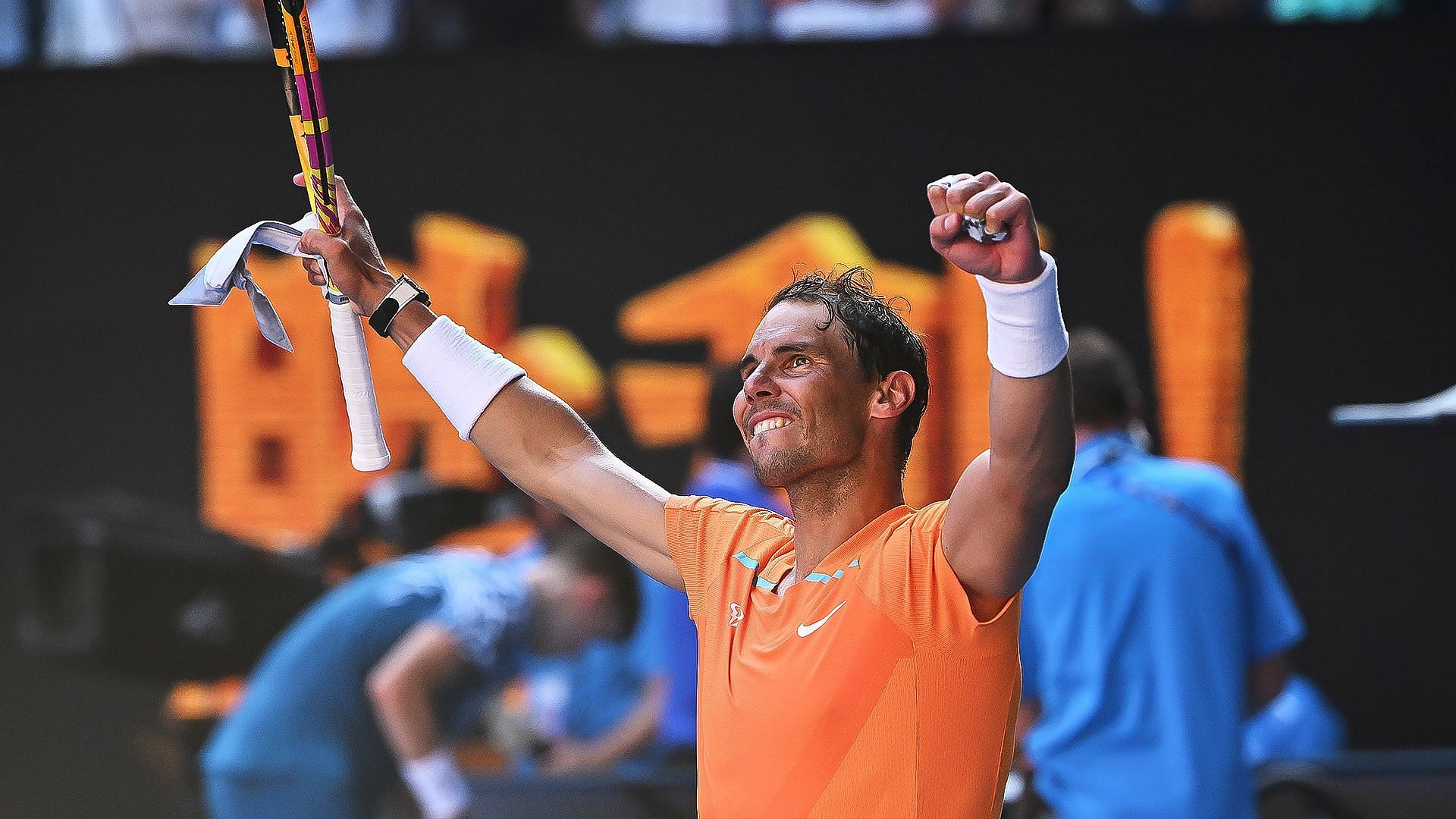 Rafael Nadal pictured at the Autsralian Open 2023