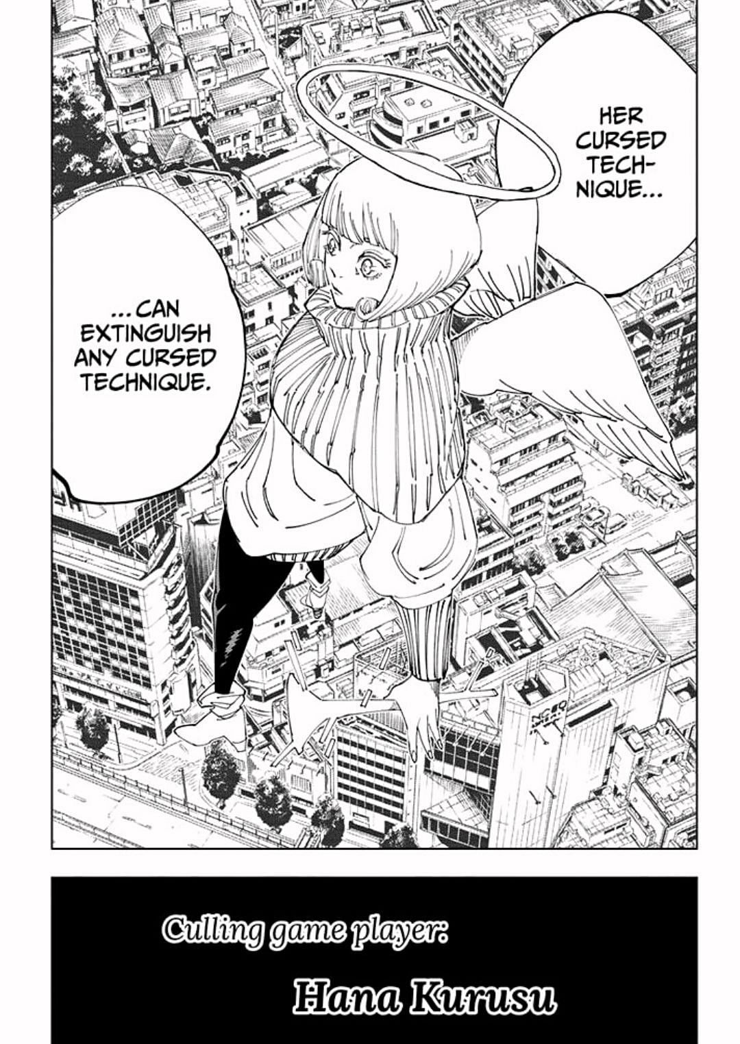 Hana Kurusu being introduced in the Jujutsu Kaisen Manga (Image via Gege Akutami)