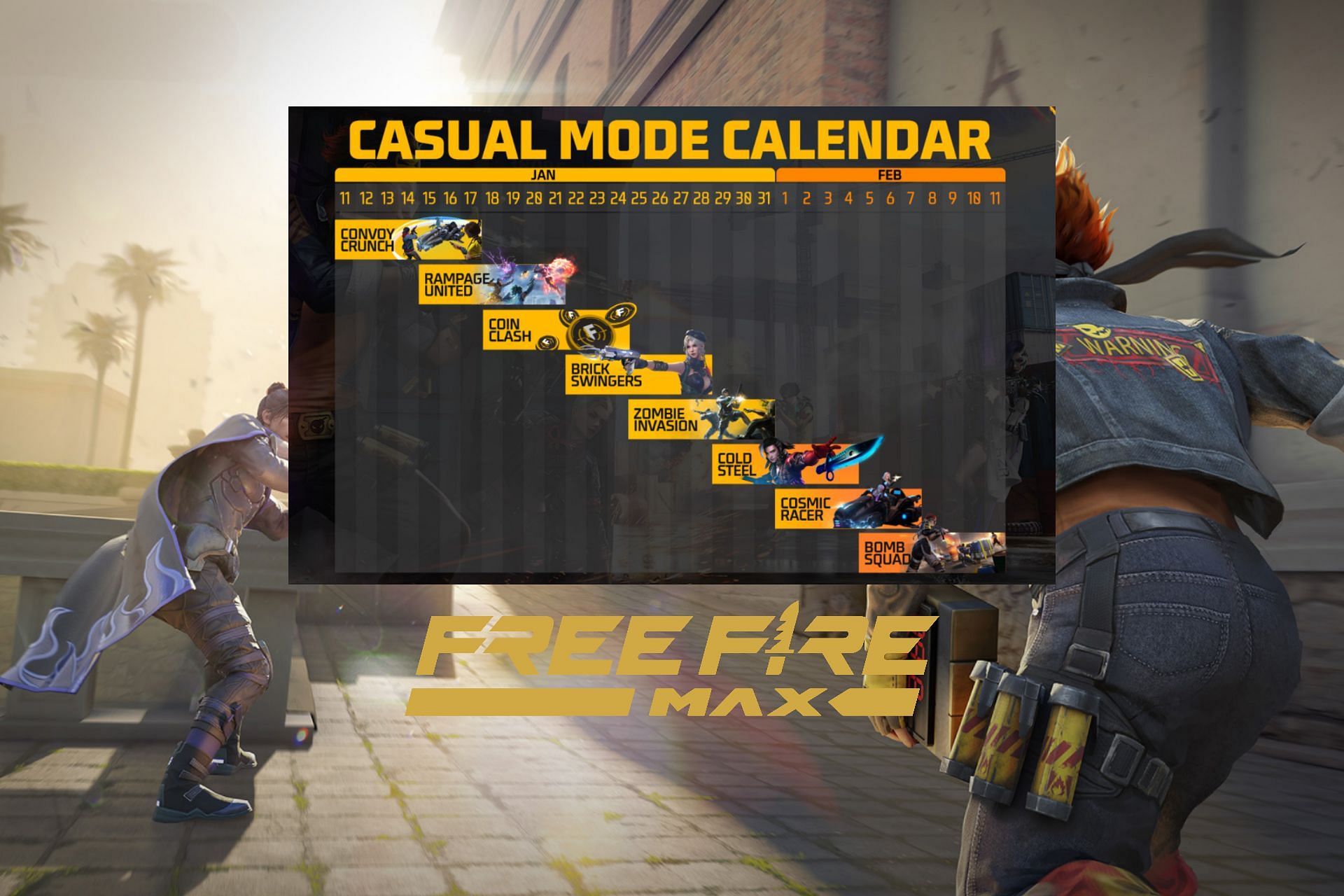 Free Fire MAX Casual Mode Calendar has been unveiled (Image via Sportskeeda)