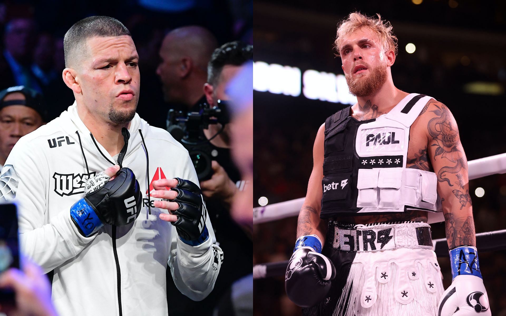 Nate Diaz (left) and Jake Paul (right) [Image Courtesy: Getty Images]