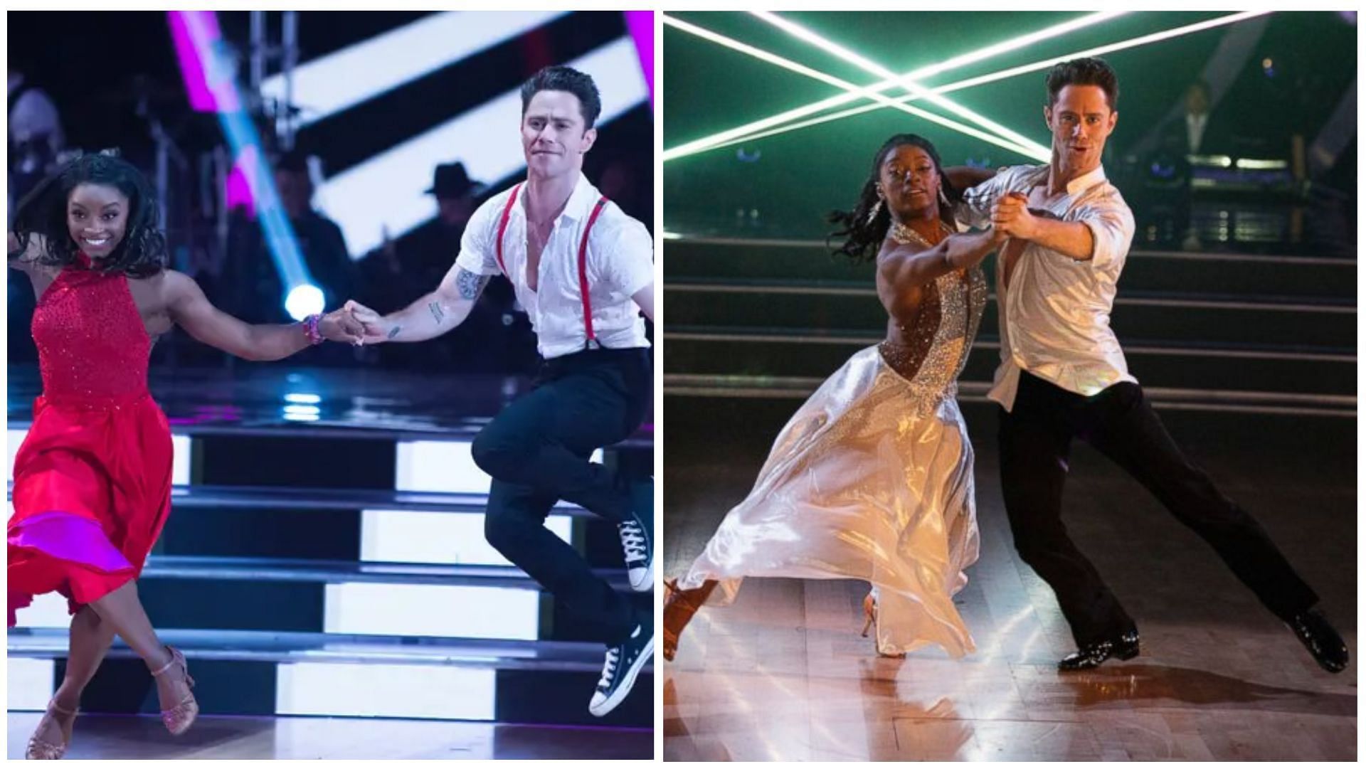 Simone Biles and Sasha Farber on DWTS show