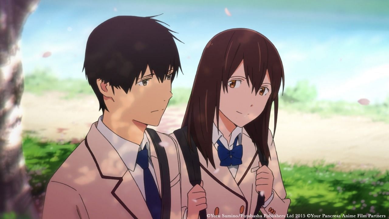 Haruki and Sakura as seen in the anime I Want To Eat Your Pancreas (Image via Studio VOLN)