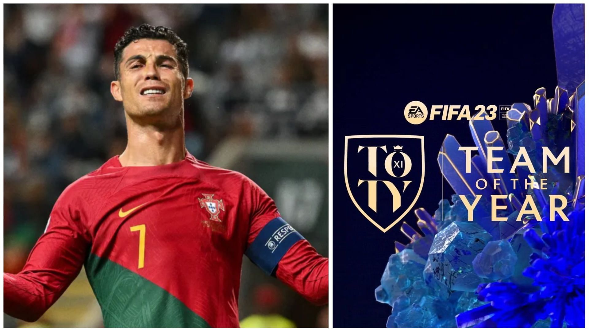 Ronaldo will not be in FIFA 23 TOTY (Images via Getty and EA Sports)