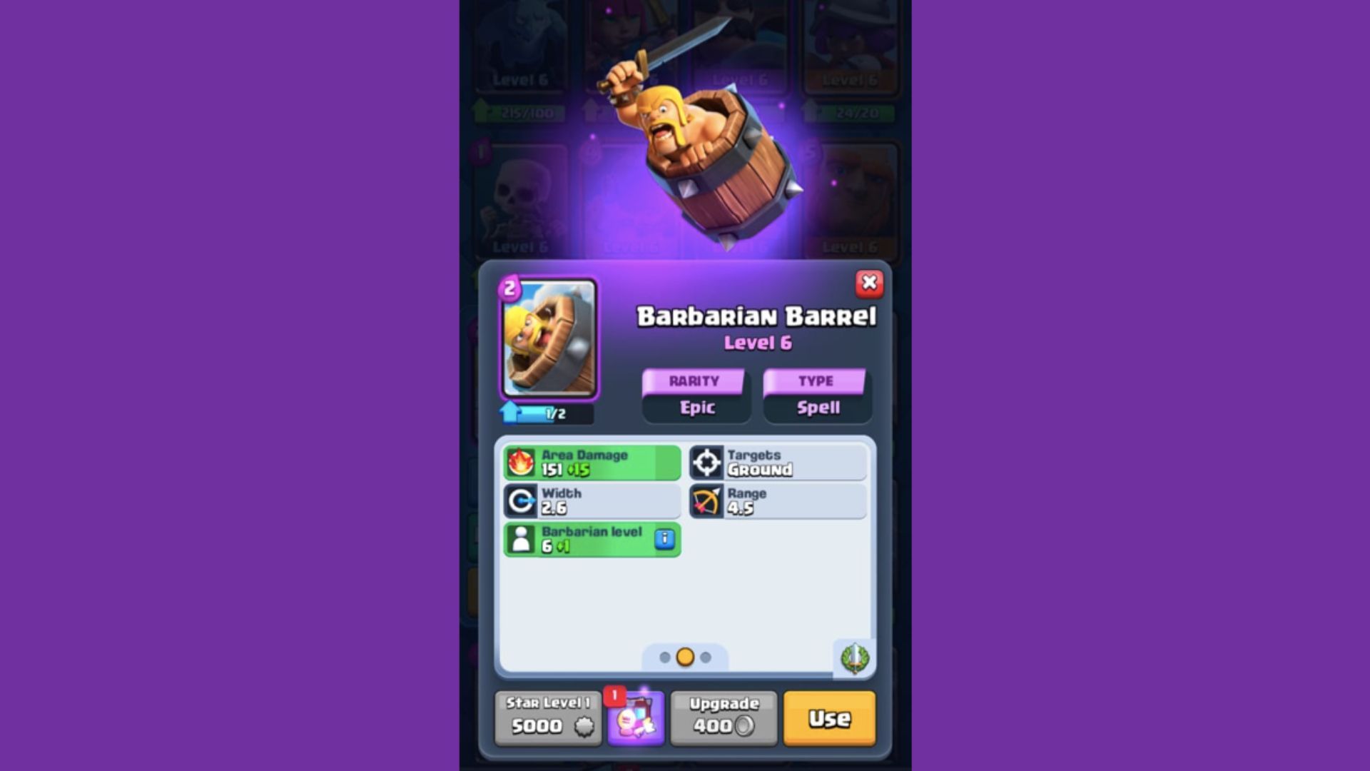 The Barbarian Barrel in Clash Royale (Image via Supercell)