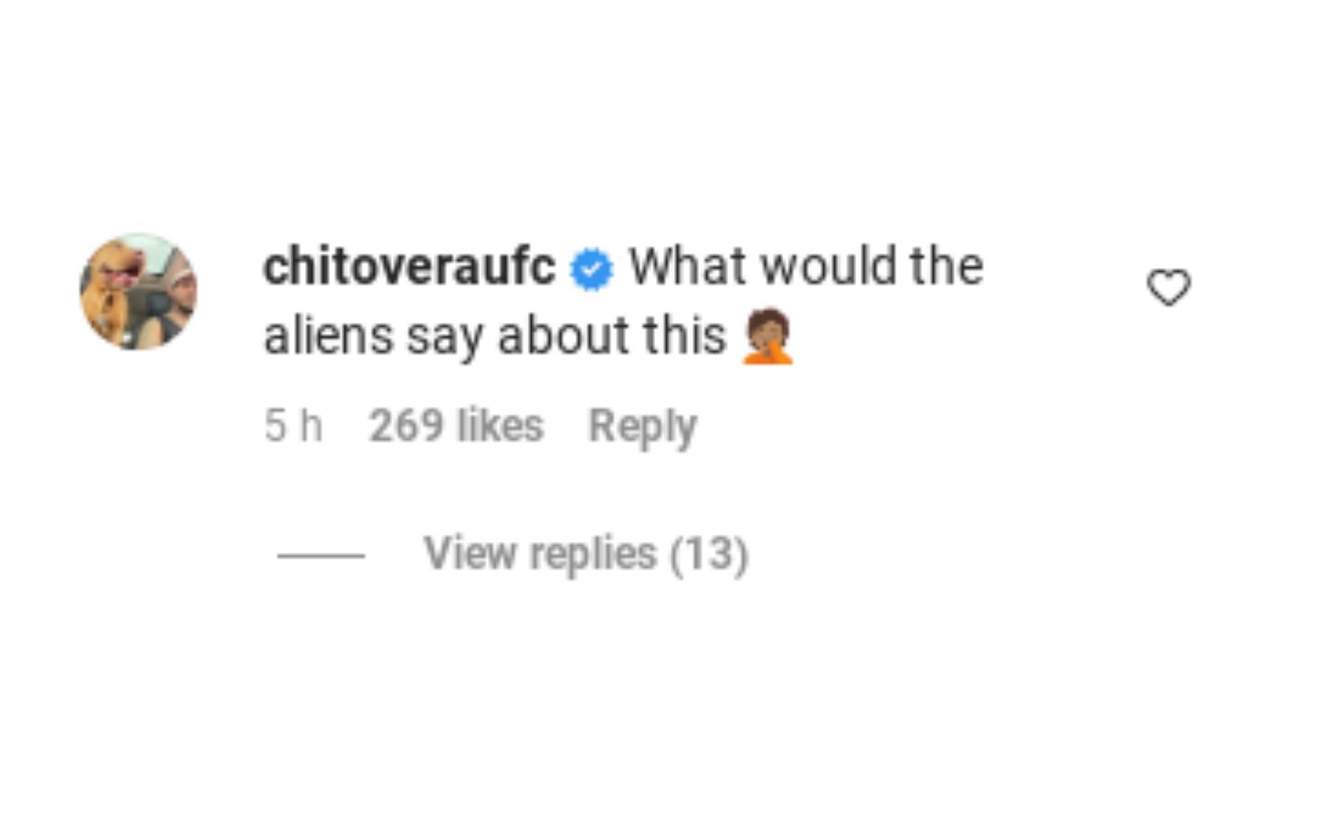 &#039;Chito&#039; Vera&#039;s Instagram comment