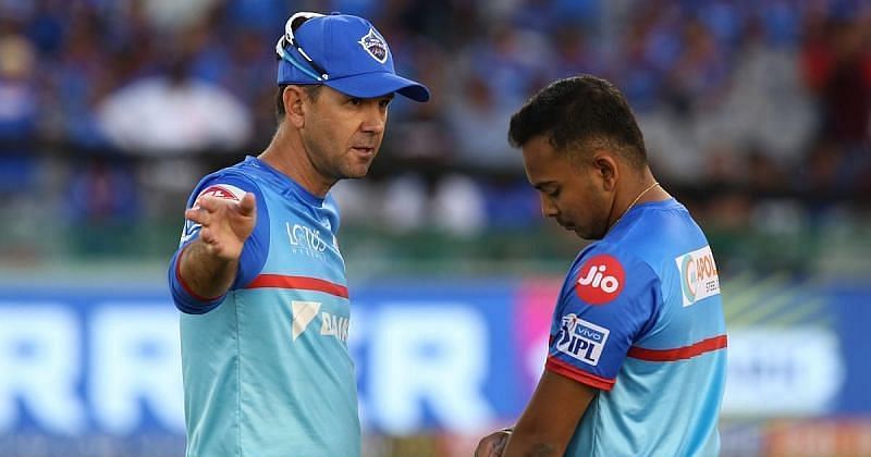 DC coach Ricky Ponting (left) with Prithvi Shaw. Pic: Delhi Capitals