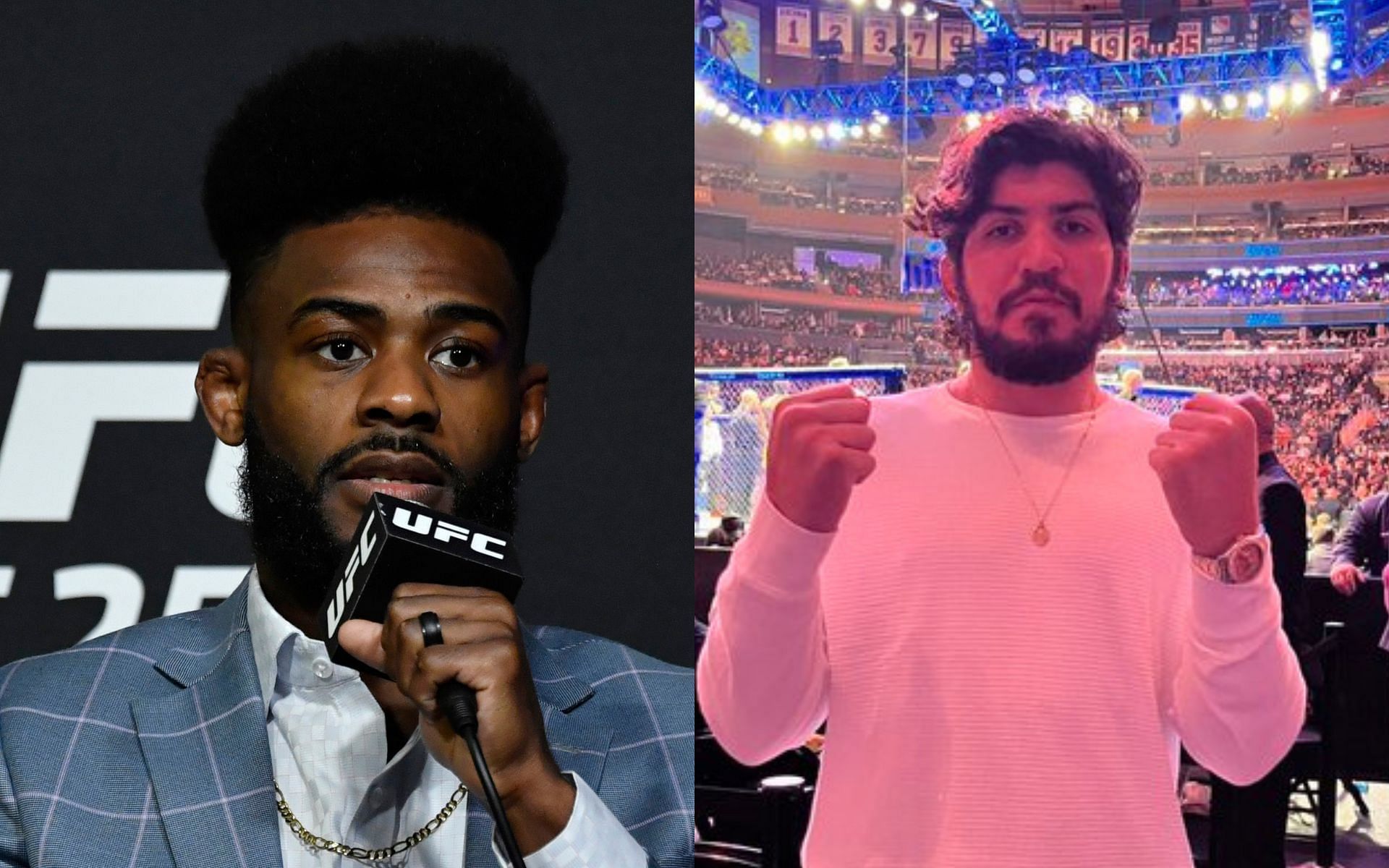 Aljamain Sterling (left) and Dillon Danis (right) (Image credits Getty Images and @dillondanis on Twitter)