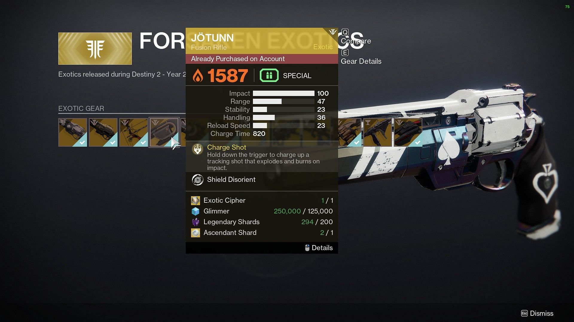 Jotunn Exotic Fusion Rifle (Image via Destiny 2)