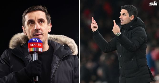 "Move on with the game!" - Gary Neville destroys 'madman' Mikel Arteta for what he did in Arsenal vs Manchester United clash
