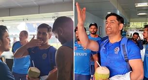 [WATCH] MS Dhoni makes a surprise visit to Team India in dressing room ahead of IND vs NZ 1st T20I in Ranchi